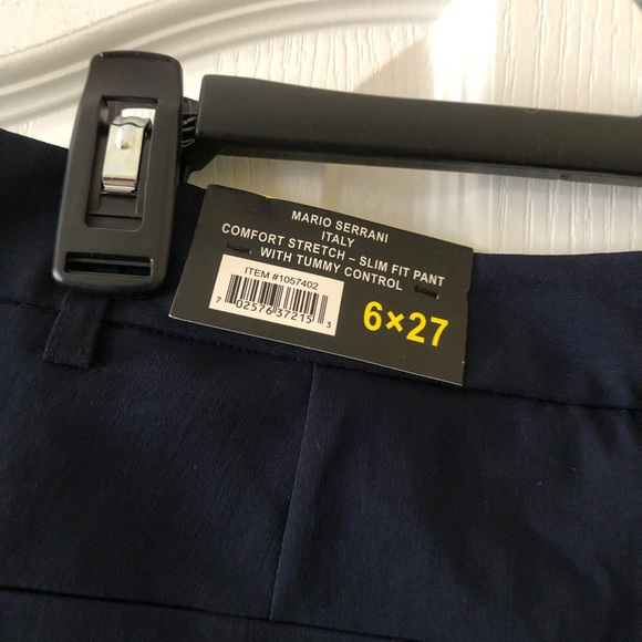 Mario Serrani Italy Comfort Stretch Slim Fit Navy Pant 6 - Picture 3 of 6